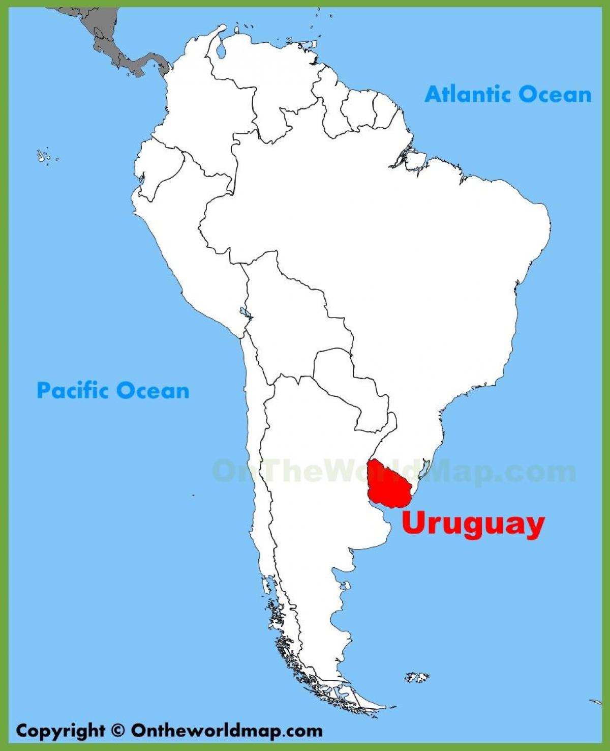 Karte Urugvaja dienvidamerikā