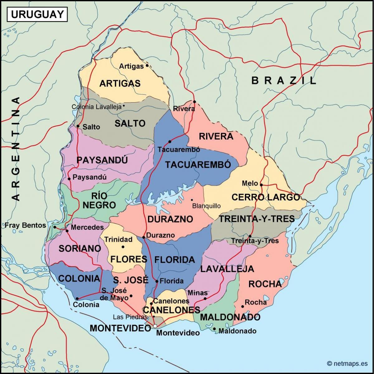 Karte maldonado Urugvaja