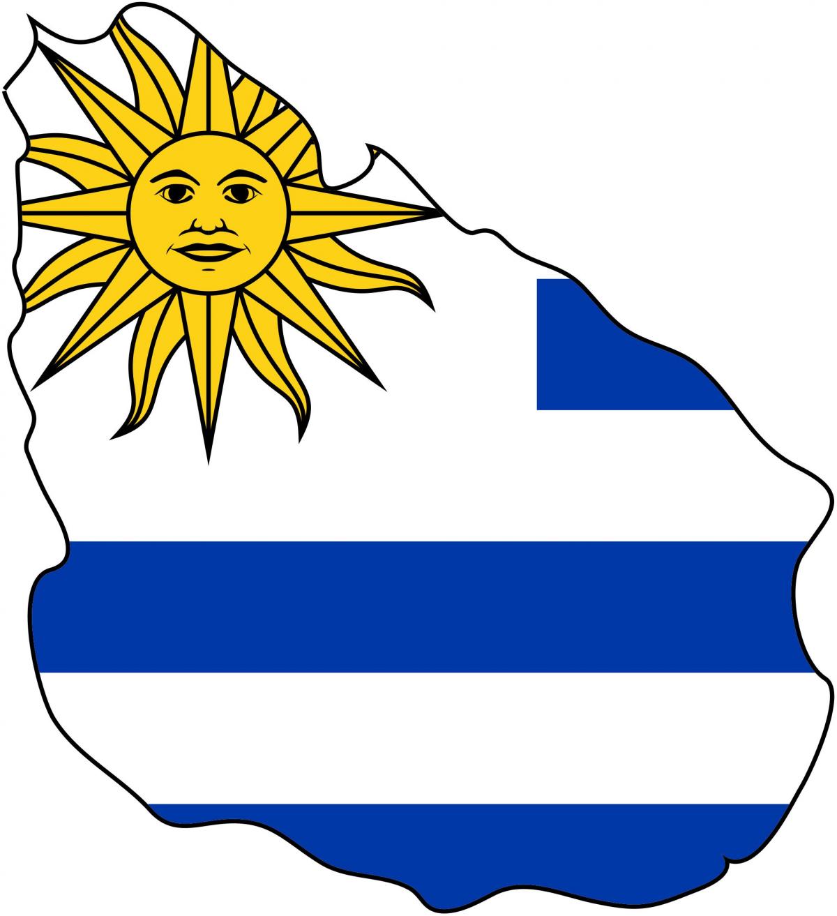 Karte Urugvaja karogu
