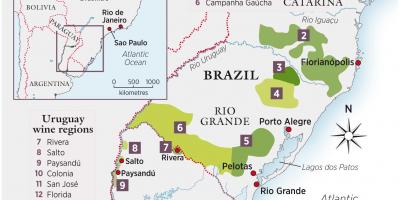 Karte Urugvaja vīna