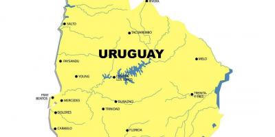 Karte Urugvajas upi
